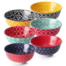 Vibrant Colors Dessert Bowls, Porcelain Bowls, Set of 6 Ventray