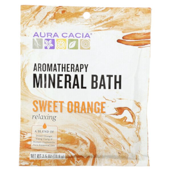 Минеральная ванна для ароматерапии, расслабляющий сладкий апельсин, 2,5 унции (70,9 г) Aura Cacia