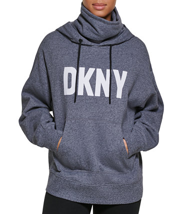 Женская худи с воротником-воронкой и принтом логотипа DKNY
