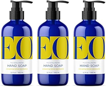 EO Liquid Hand Soap, 12 Ounce (Pack of 3), French Lavender, Organic Plant-Based Gentle Cleanser with Pure Essential Oils Eo