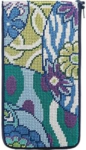 Stitch & Zip Eyeglass Case Needlepoint Kit- Imari Abstract Alice Peterson