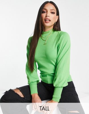 Vero Moda Tall volume sleeve sweater in green Vero Moda Tall
