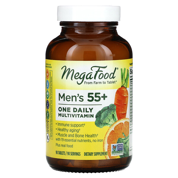 Мужчины 55+, Мультивитамины для одного ежедневного приема, 90 таблеток MegaFood
