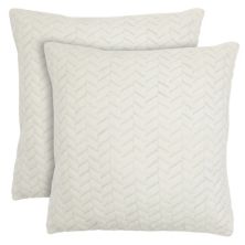 2 Pack Beige Decorative Throw Pillow Covers 20x20, Chevron Design Cushion Case for Couch Sofa Farmhouse Decor Farmlyn Creek