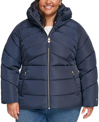 Женское пуховое пальто больших размеров с капюшоном Tommy Hilfiger