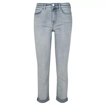 Узкие эластичные укороченные джинсы-бойфренды со средней посадкой JEN7