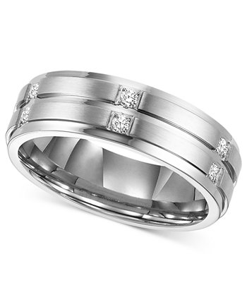 Мужское обручальное кольцо с бриллиантами из нержавеющей стали (1/6 карата) Triton