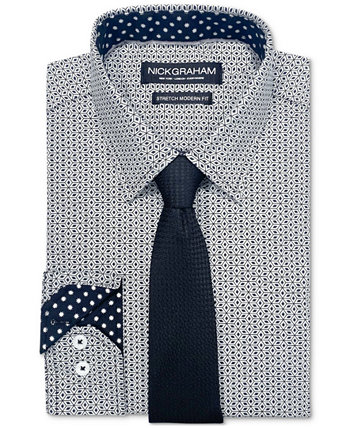 Мужской комплект из классической рубашки и галстука с мозаикой со звездами Nick Graham