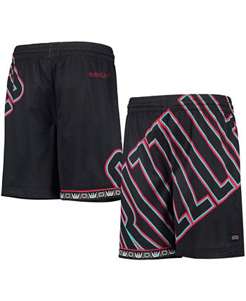 Youth Black Vancouver Grizzlies Hardwood Classics Throwback Big Face Mesh Shorts Mitchell & Ness