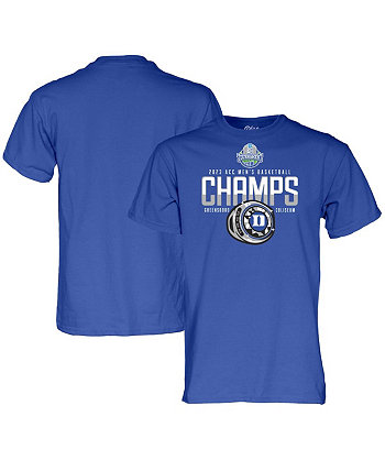 Мужская футболка Royal Duke Blue Devils 2023 ACC, мужская баскетбольная конференция, турнир чемпионов, футболка в раздевалке Blue 84