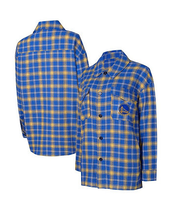 Женская синяя, золотая ночная рубашка на пуговицах Golden State Warriors Boyfriend College Concepts