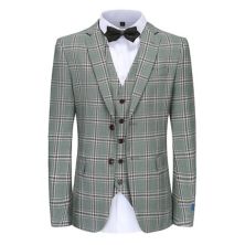 Men's 3-piece Glen Plaid Slim Fit Suit Braveman