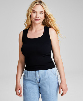 Women's Ribbed Seamless Square-Neck Tank Top, Created for Macy's And Now This