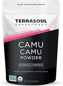 Terrasoul Superfoods Organic Camu Camu Powder, 3.5 Oz, Amazonian Superfruit for Immune Support, Smoothie Boost, and Vitamin C Antioxidant-Rich Recipes Terrasoul Superfoods