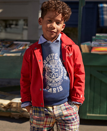 Тренировочная куртка из хлопкового поплина для малышей и маленьких мальчиков Polo Ralph Lauren