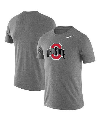 Мужская спортивная футболка цвета угольного цвета Ohio State Buckeyes Big and Tall Legend Primary Logo Performance Nike