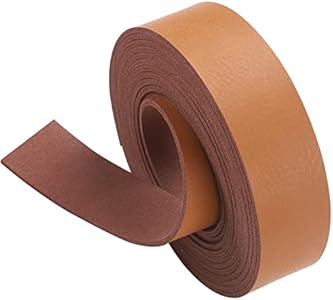 Picheng Leather Strap 1 Inch Wide 100 Inches Long, Leather Strips for DIY Craft Projects,Leather Belt Strap for Pet Collars, Traction Ropes,Tooling (Apricot) Picheng