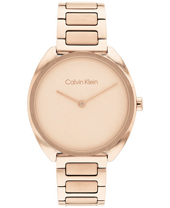Женские часы-браслет из нержавеющей стали с золотистым оттенком гвоздики, 34 мм Calvin Klein