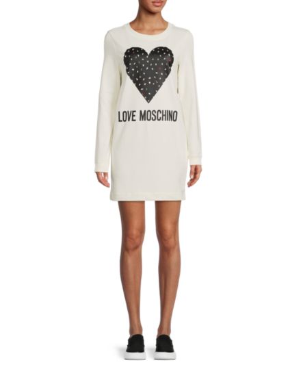 Logo Graphic Sweatshirt Dress LOVE Moschino