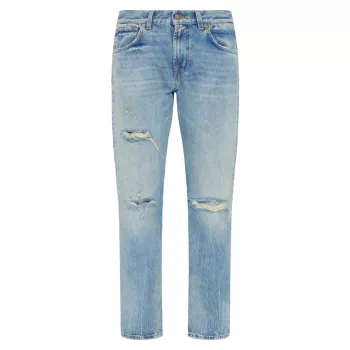 Прямые потертые джинсы 7 For All Mankind