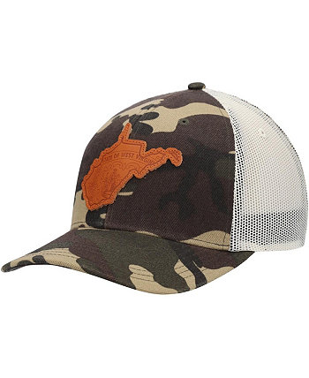 Men's Camo West Virginia Icon Woodland State Patch Trucker Snapback Hat Local Crowns
