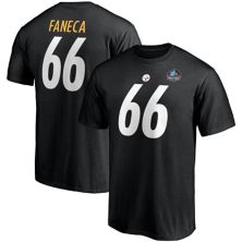Мужская футболка с логотипом фанатиков Alan Faneca Black Pittsburgh Steelers NFL Зал славы Зала славы 2021 года Футболка с именем и номером Fanatics