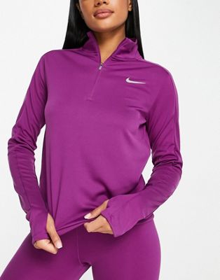 Nike Running Dri-FIT Pacer half zip top in purple Nike Running
