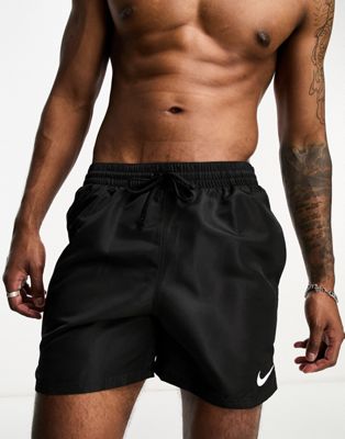 Черные атласные плавки-шорты для плавания Nike Swim Icon Volley размером 5 дюймов с тесьмой Nike