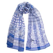 Miramar — длинный прозрачный шелковый шарф для женщин — синий Elizabetta