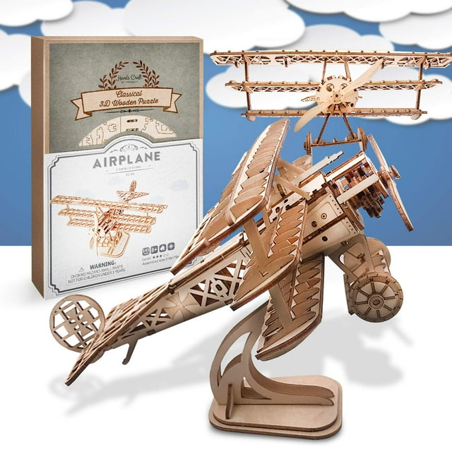 Hands Craft 3D Modern Wooden Puzzle: Airplane Hands Craft