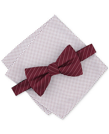 Men's Ozark Stripe Bow Tie & Dot Pocket Square Set, Created for Macy's Alfani