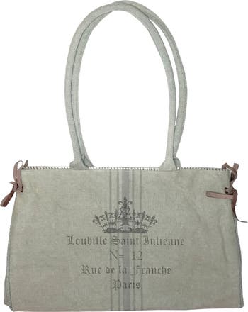 Пепельно-серая сумка-тоут Paris Label из плотной ткани Vintage Addiction