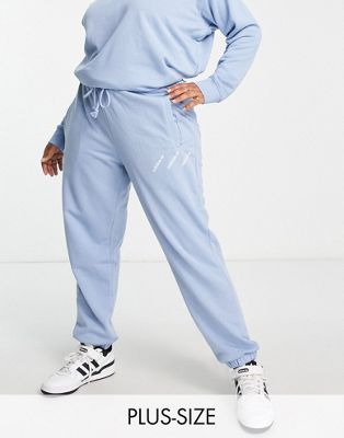 Голубые спортивные штаны с тройным логотипом addias Originals Plus 'Logomania' Adidas