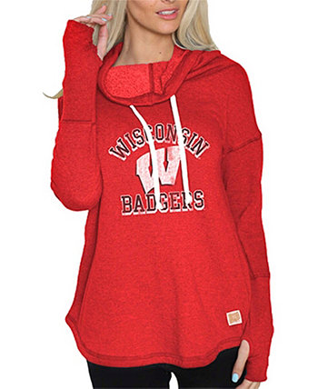 Женский пуловер с воротником-стойкой Red Wisconsin Badgers Original Retro Brand