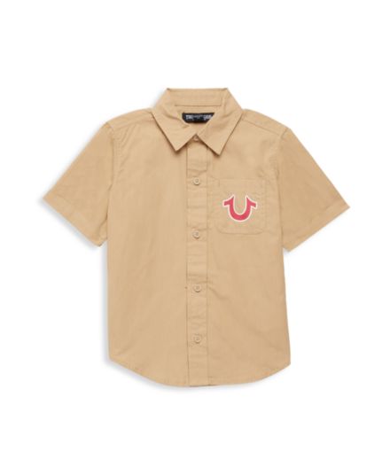 Хлопковая рубашка с логотипом для маленьких мальчиков Camp True Religion