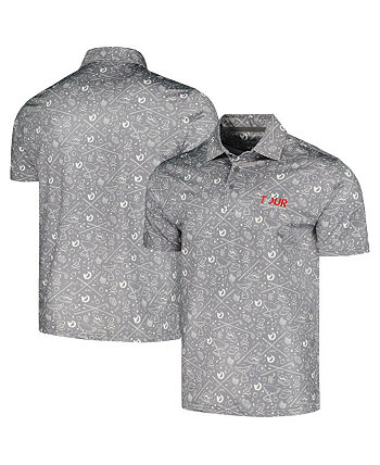 Мужская серая рубашка-поло с принтом TOUR Championship Barstool Golf