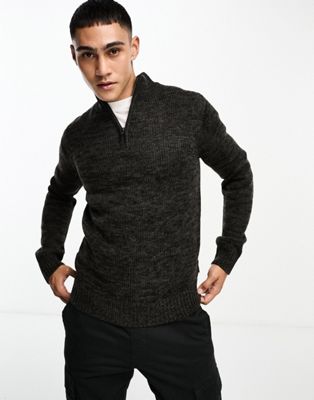 Темно-серый свитер плотной вязки с полумолнией French Connection French Connection