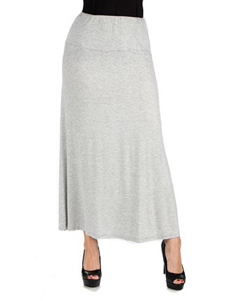 Женская эластичная талия сплошной цвет макси юбка 24Seven Comfort