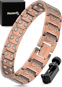 MagnetRX® Pure Copper Bracelet for Men – Effective Ultra Strength Magnetic Copper Bracelets – Adjustable Bracelet Length with Included Sizing Tool (Classic Style) MagnetRX