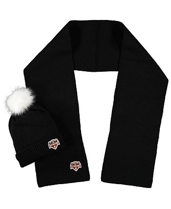 Женский комплект из вязаной шапки и шарфа с нечеткими манжетами и помпонами Houston Dynamo ZooZatz