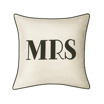 Праздничная подушка с вышивкой и аппликацией "Миссис" Edie@Home