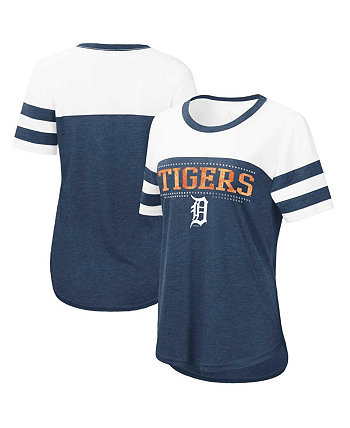 Женская темно-синяя белая футболка Detroit Tigers Setter Touch