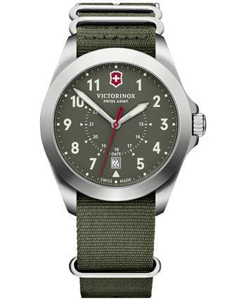Мужские часы Swiss Heritage с зеленым ремешком NATO 40 мм Victorinox Swiss Army