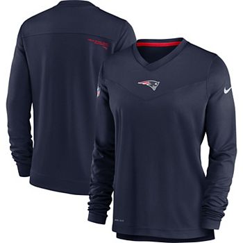 Women's Nike Navy New England Patriots Top Coach Performance V-Neck Long Sleeve T-Shirt Nike