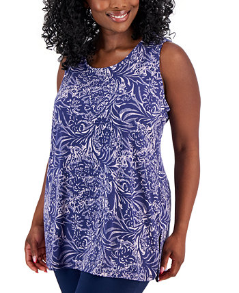 Plus Size Kassia Printed Knit Tank Top, Created for Macy's J&M Collection