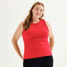 Plus Size Sonoma Goods For Life® High Neck Ribbed Layering Tank Top SONOMA