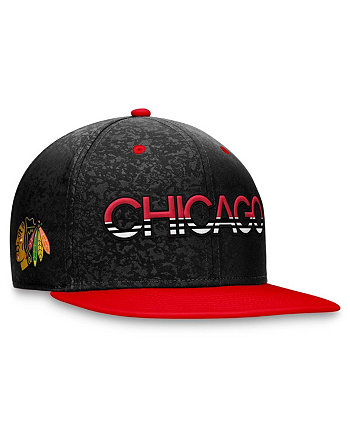 Мужская черно-красная двухцветная бейсболка Chicago Blackhawks Authentic Pro Rink Snapback Fanatics
