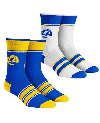Молодежные носки для мальчиков и девочек Los Angeles Rams, комплект из 2 носков в несколько полосок Team Crew Rock 'Em