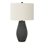 Monarch Contemporary 24" Table Lamp, Black or Resin Base, Ivory Shade Monarch