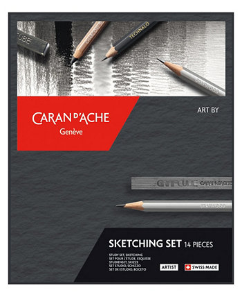 Art by Caran D'Ache Sketching, набор из 14 предметов CARAN d'ACHE